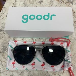 Goodr Clubhouse Closeout aviator style. Gray frame non reflective polarized
